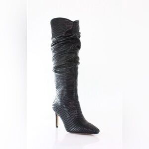 NWT Vince Camuto Armonda Black Croc Embossed Slouch Knee High Boots Size 7.5